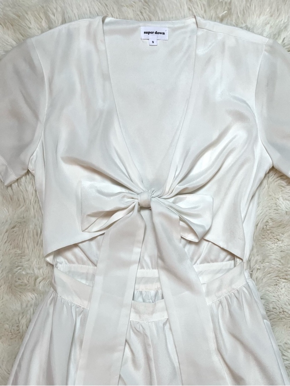 Superdown White Chiffon Tie Front Romper - Picture 3 of 15